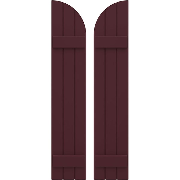 Ekena Millwork Americraft 3-Board (2 Batten) Wood Joined Board-n-Batten Shutters w/ Arch Top, ARW101BQ311X77WRH, PR ARW101BQ311X77WRH - main